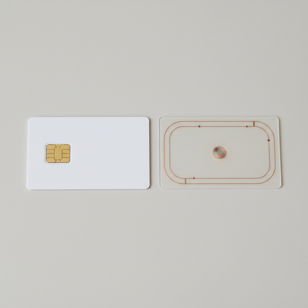 Side by side contact and contactless smart cards