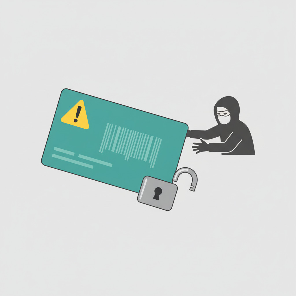 Gift card with warning and thief silhouette