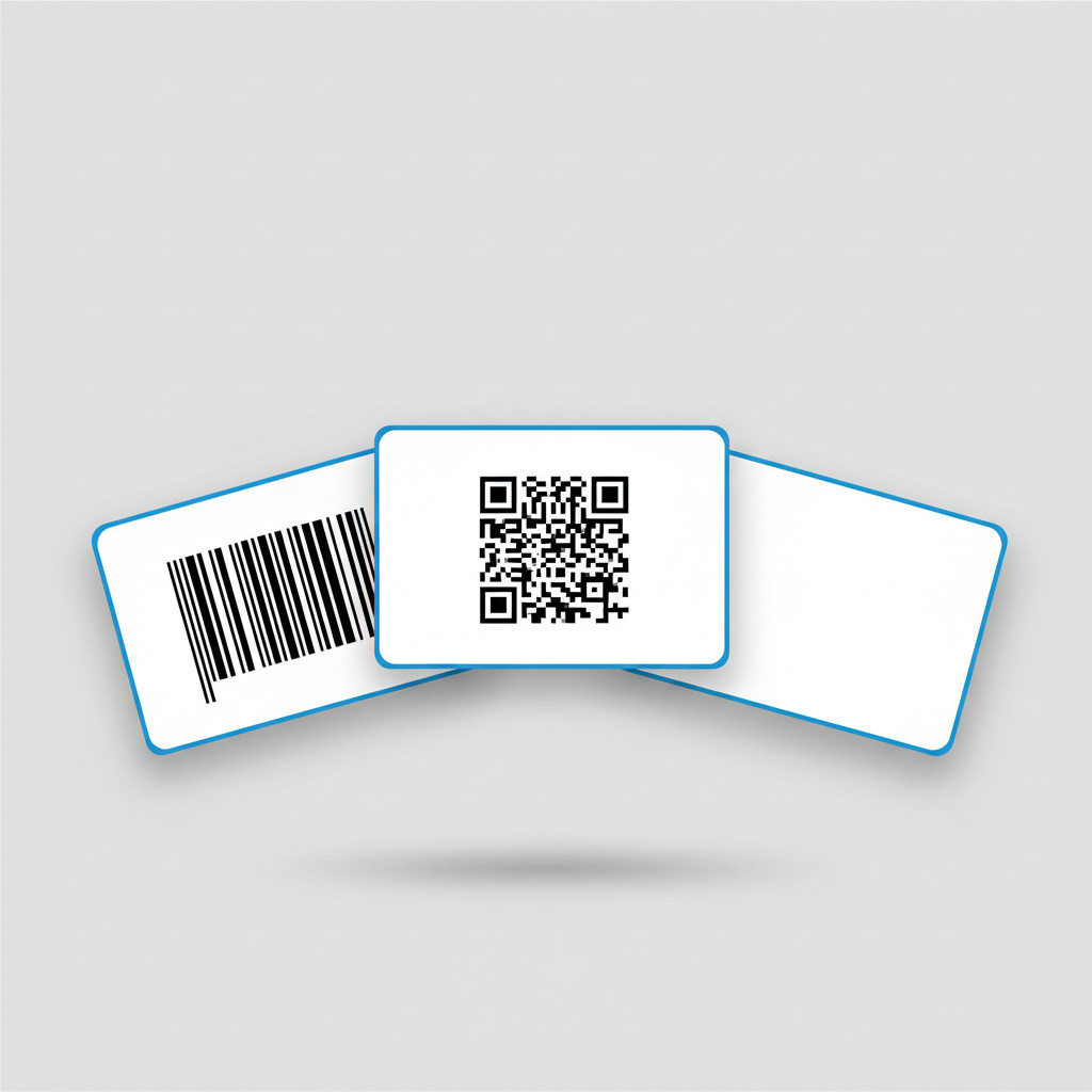 Membership cards with barcode and QR code