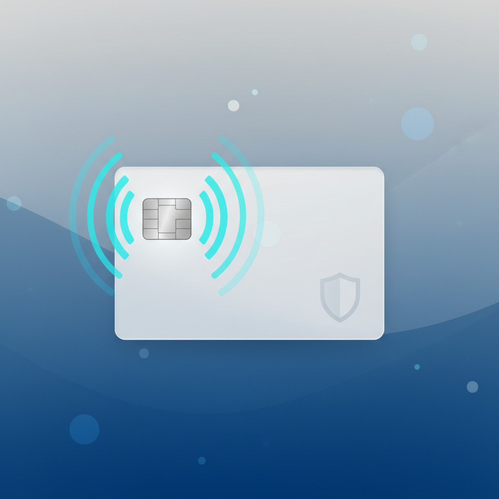 RFID card with shield and radio waves